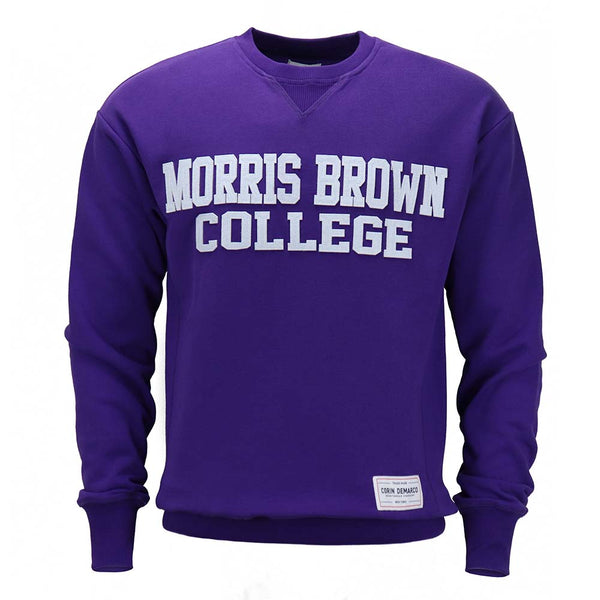 Handmade Morris Brown College sold Purple Hand Bleached Crew Neck Sweatshirt